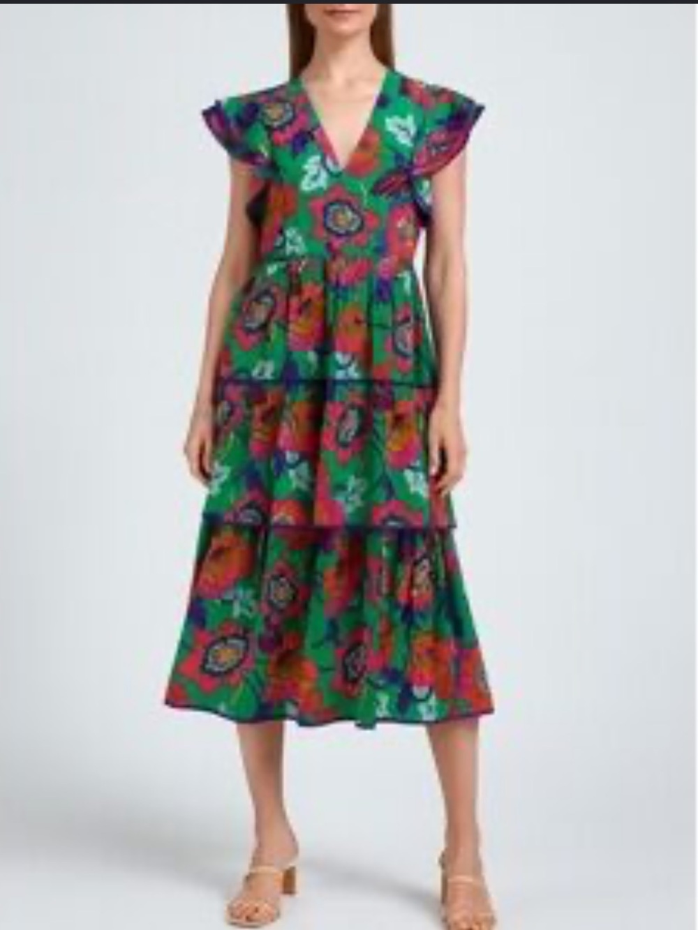 NWT CROSBY by Mollie Burch Marian Ruffle Dress XXL